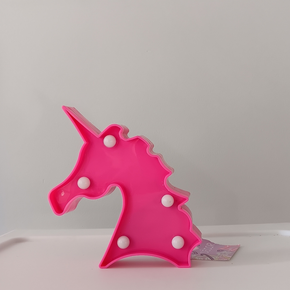 NEW Greenbriar Intl. Unicorn Decor Mini Light Standup Battery Operated Pink 3"